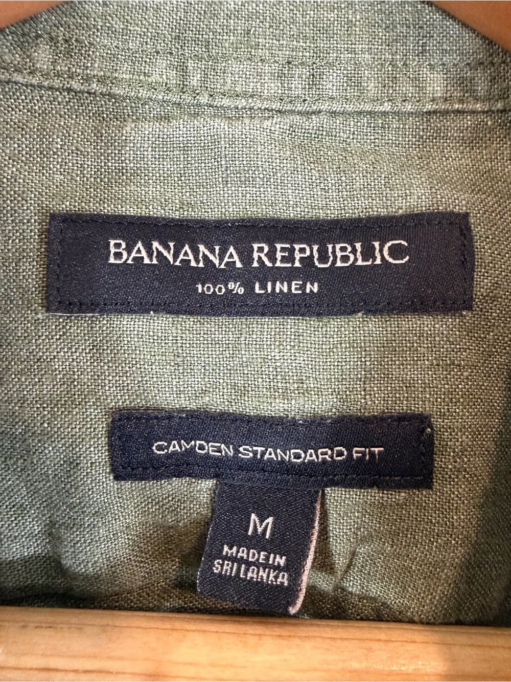Banana Republic Green Linen Short Sleeve Button Down Men’s M Camden Standard Fit